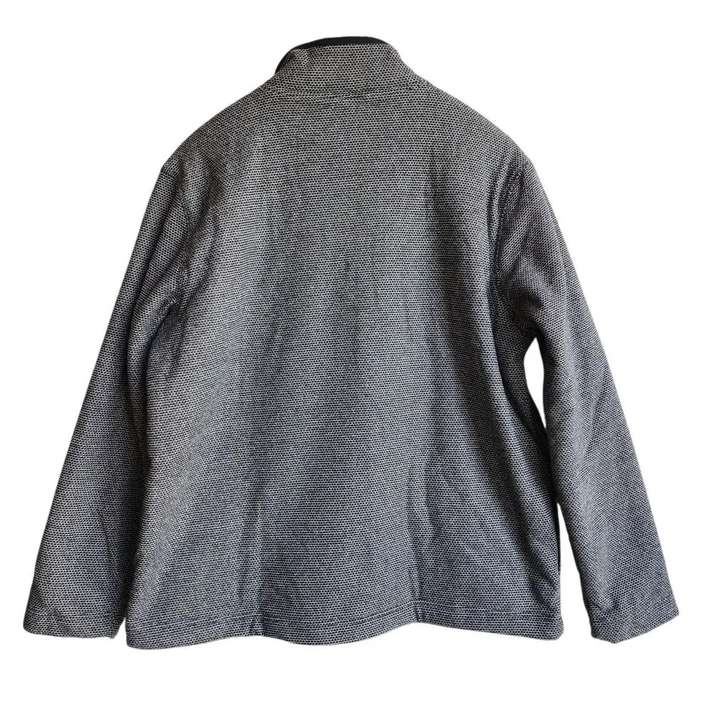 Orvis Classic 1/4 Zip Pullover Sweater Sherpa Lined Gray Textured Men's Large